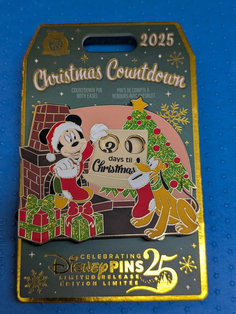 Mickey Mouse and Pluto 2025 Christmas Countdown Pin