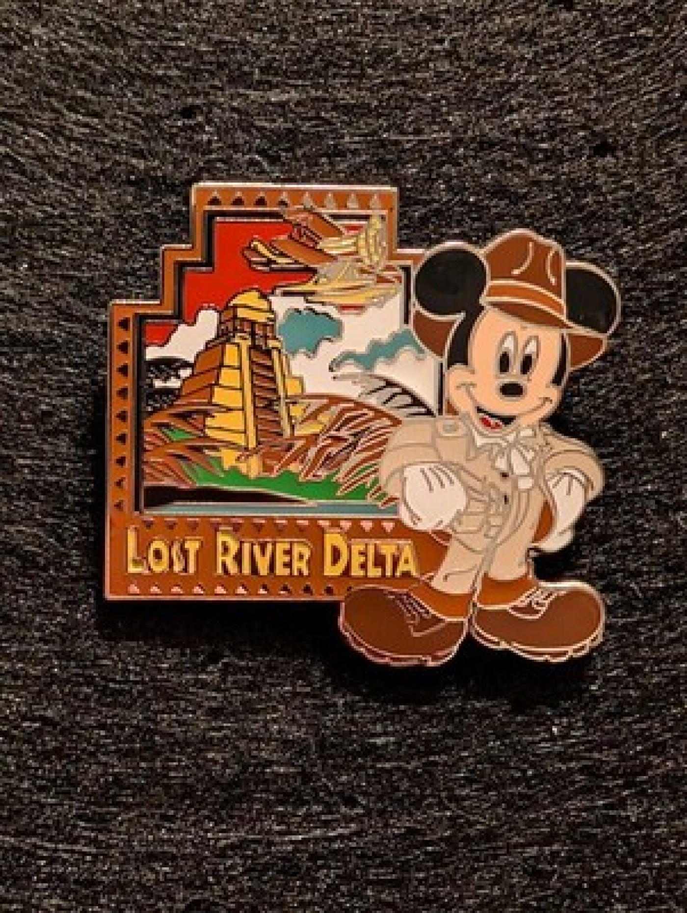 Disney Pin Mickey Indiana Jones Tokyo TDS Lost River Delta On Card Japan TDR