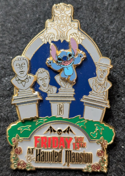 Disney Friday the 13th at the Haunted Mansion Pin Stitch & Singing Busts AP