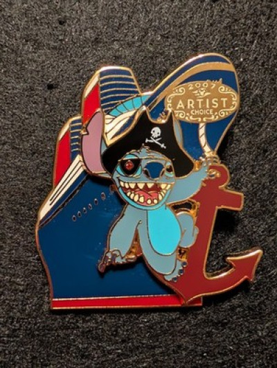 DCL Cruise Line Artist Choice 2007 Pirate Stitch Anchor LE 750 Disney Pin 